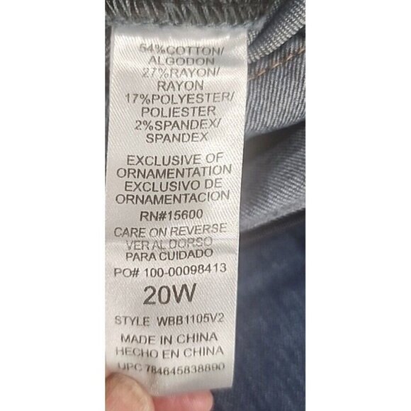 Democracy Ab Solution Jeans Hi-Rise Blue Plus Women's 20W - Picture 9 of 10